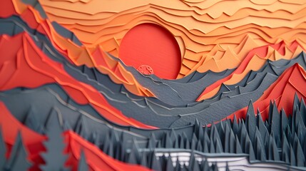 Naklejka premium papercut background