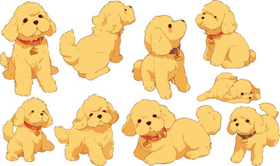 golden doodle dog clipart vector for graphic resources