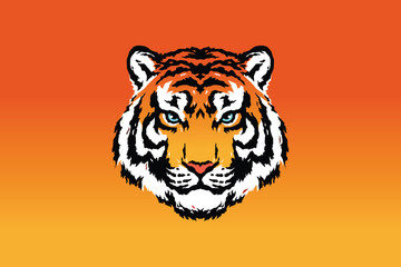 Illustration of Serious Tiger Head