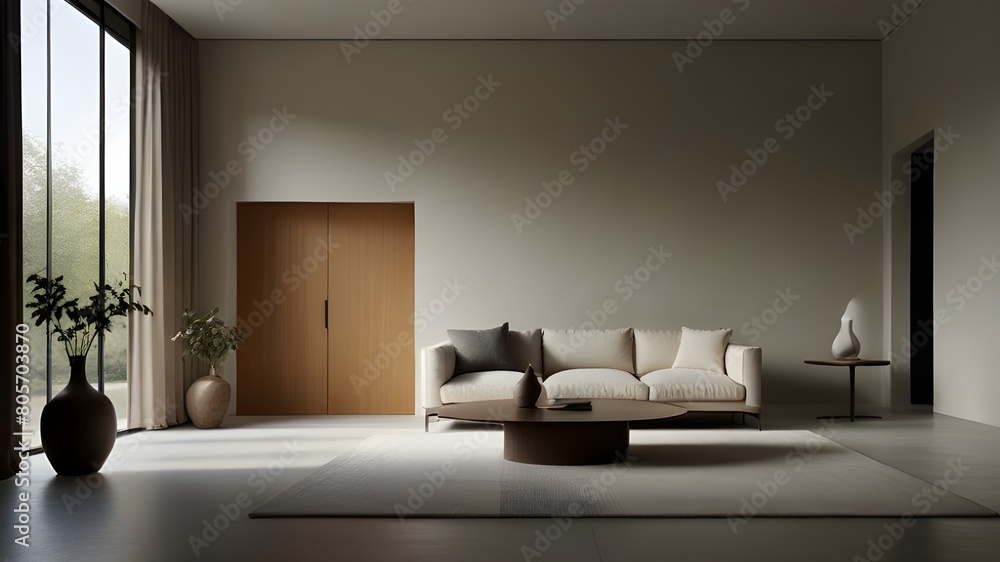 Poster pure minimalism: natural layers provide a pure and simple backdrop generative ai