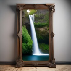 A majestic waterfall cascading down a rocky cliff into a pool of water1