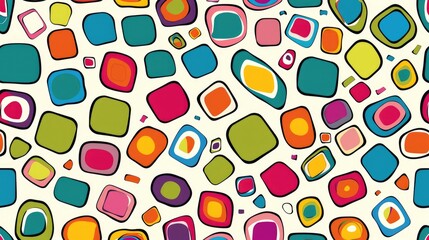 Vibrant pattern of randomly arranged rounded squares, Ai Generated.