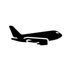 airplane silhouette icon, vector, black and wihte