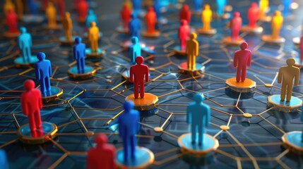 Digital network linking individuals worldwide, fostering social connections, Ai Generated