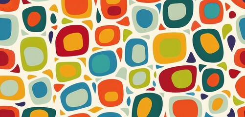 Vibrant pattern of randomly arranged rounded squares, Ai Generated.