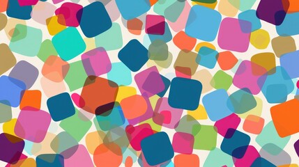 Vibrant pattern of randomly arranged rounded squares, Ai Generated.