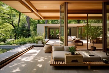 Eco Conscious Stylish Open-Space Interior Blending with Nature