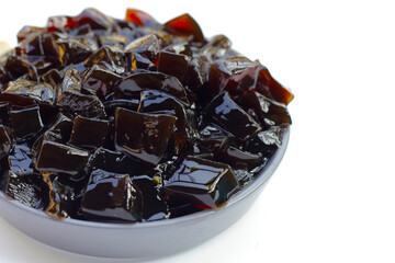 Grass jelly, herbal dessert. Mesona chinensis