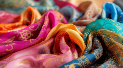 The epitome of elegance this silk scarf collection exudes charm and grace making it a mustsee for any fashion enthusiast.