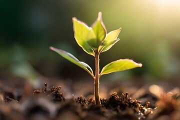 sprout in the ground , save the environment, ecology concept, sustainability , renewable energy , environmental  day , earth day