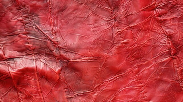 Rich red leather texture map adds luxurious depth and tactile realism to digital designs, Ai Generated.