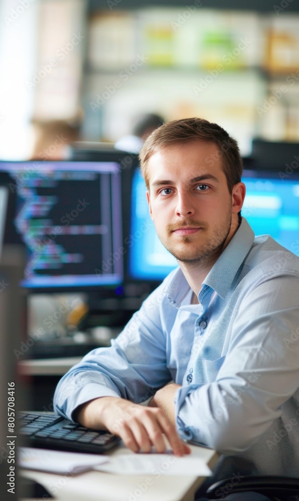 Poster software developer of company