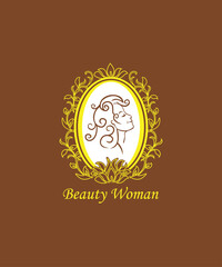 Vintage beauty woman logo icon design illustration