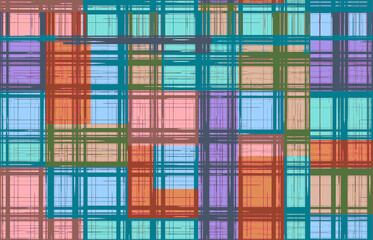 Colorful  Plaid Rainbow Seamless Repeating Pattern