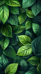 Fototapeta premium Spring background, green tree leaves on blurred background,vector image.