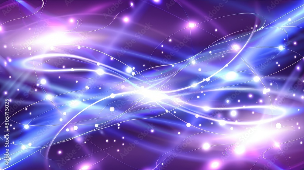 Poster glowing particle dots with colorful dots in abstract background, concept of light shining sparkling 