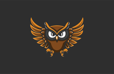 Obraz premium Owl vector illustration flat design logo
