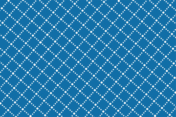 White dot line on a blue background 