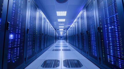 Server racks in server room data centre 