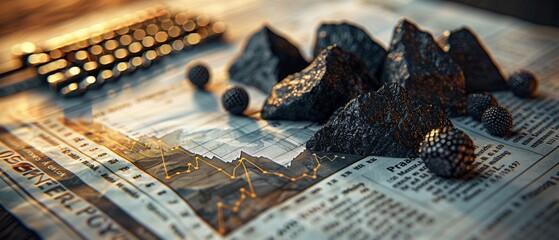Rare Earth Futures Prices on a Financial Newspaper Photograph a financial newspaper open to the commodities page