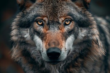 powerful wolf closeup portrait photography