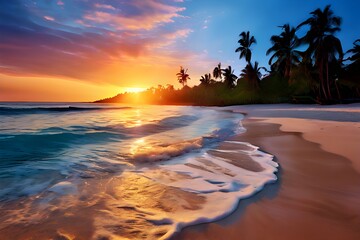  beautiful mediterranean tropical beach sunrise background