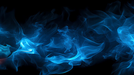 Obraz premium Blue smoke on black background