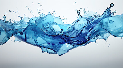 Obraz premium Flowing Light Blue Color Paint Water On Plain White Background