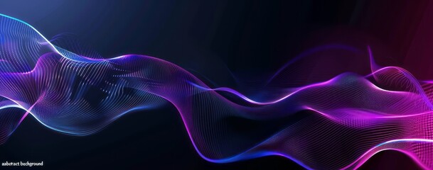 Abstract background with purple and blue gradient lines on dark black color for business technology, science or data elements presentation background
