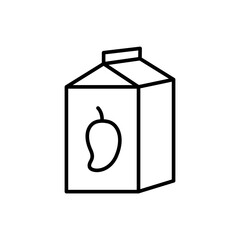 Mango juice outline icons, minimalist vector illustration ,simple transparent graphic element .Isolated on white background