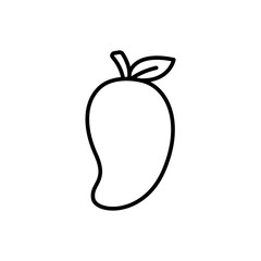Mango fruit outline icons, minimalist vector illustration ,simple transparent graphic element .Isolated on white background