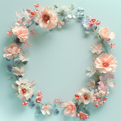 Beautiful Floral Wreth Design Greeting Card
