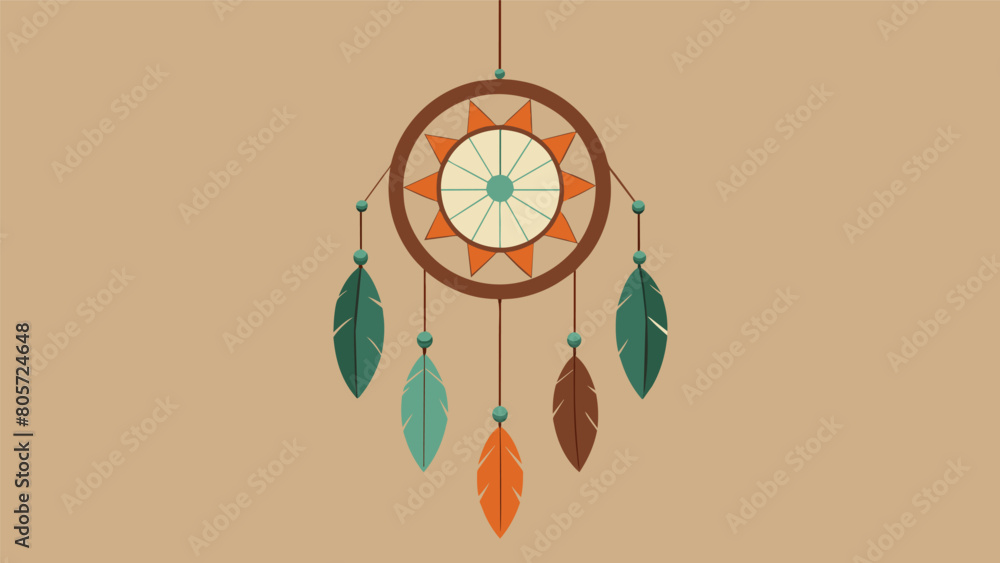 Poster a sustainable and handmade dream catcher made from thrifted twine and feathers adding a bohemian tou