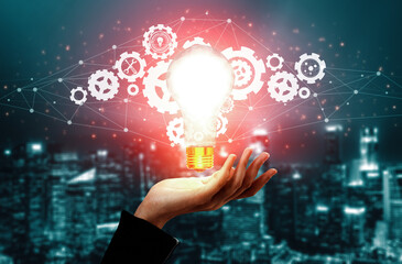 Innovation Technology for Business Finance Concept. Modern graphic interface showing symbol of...