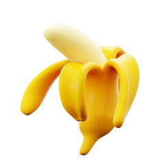 banana healthy sweet organic fruit food 3d icon illustration render design