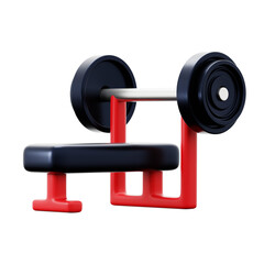 bench press chest exercise body building fitness gym equipment 3d icon illustration render design