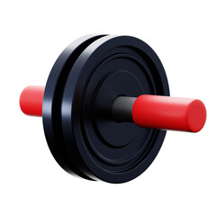 abs roller wheel fitness gym equipment 3d icon illustration render design