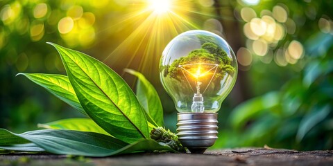 light bulb on green background