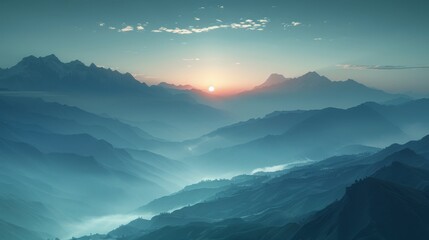 Divine sunrise in the Himalayas: A moment of peace and tranquility in Shangri La.