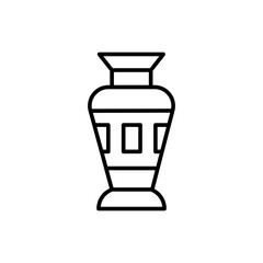 Ancient jar outline icons, minimalist vector illustration ,simple transparent graphic element .Isolated on white background