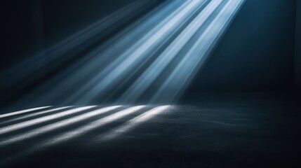 Close up of light beam isolated on black background