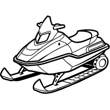 recommend clip art: snowmobile outline coloring book page line art illustration digital drawing