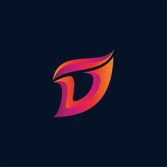 Initial Letter D gradient color vector logo design template