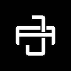 AJ or JA monogram logos overlapping.	