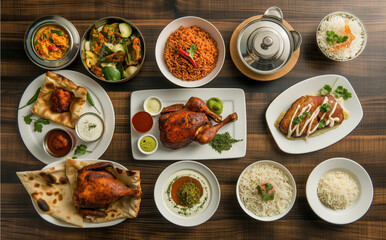 set of Indian food