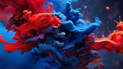 Fototapeta na wymiar colorful splash Ink