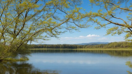 Obraz premium autumn landscape with lake