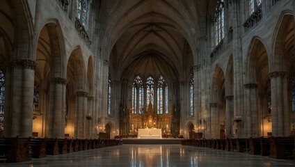 An image of a grand cathedral with its symmetrical architecture echoing timeless harmony ai_generated