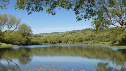 Obraz premium autumn landscape with lake