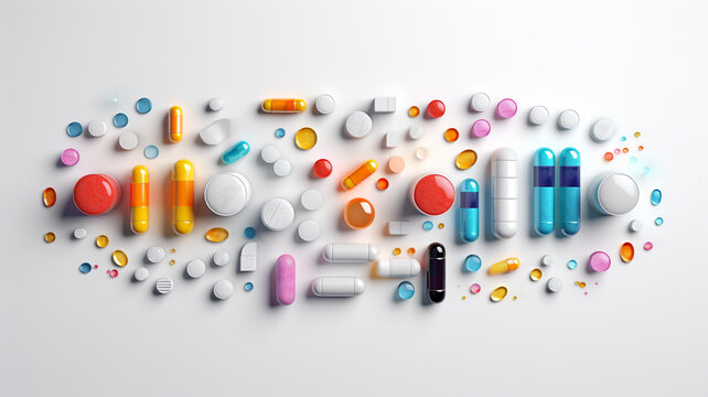 Medicine chemistry biology pharmacy DNA scince analysis, laboratory clinic technology health care digital, banner copy space greeting card background.